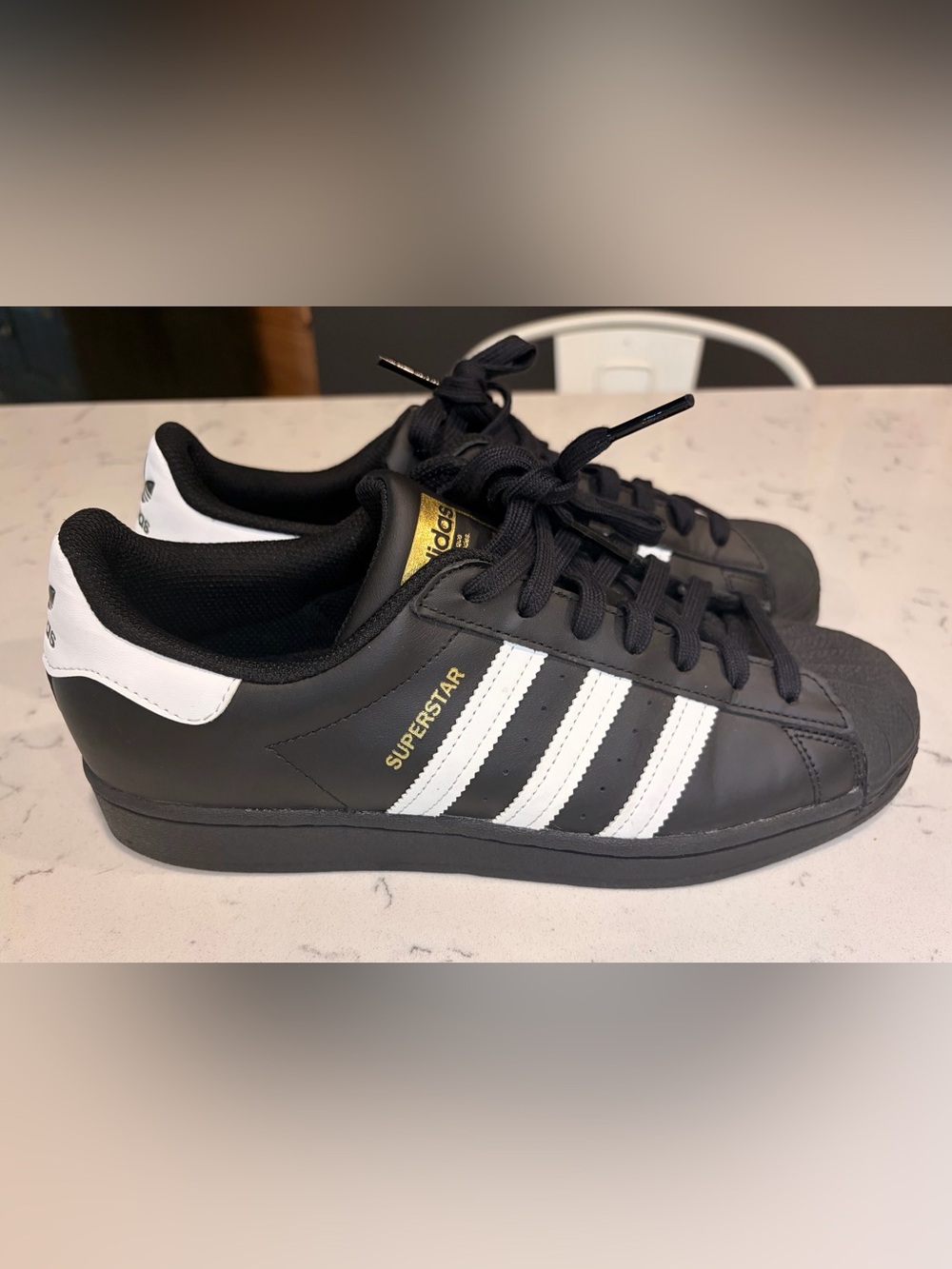 NWOT Adidas Originals Superstar EG4959 Black White Gold Shell Toe Men’s 9